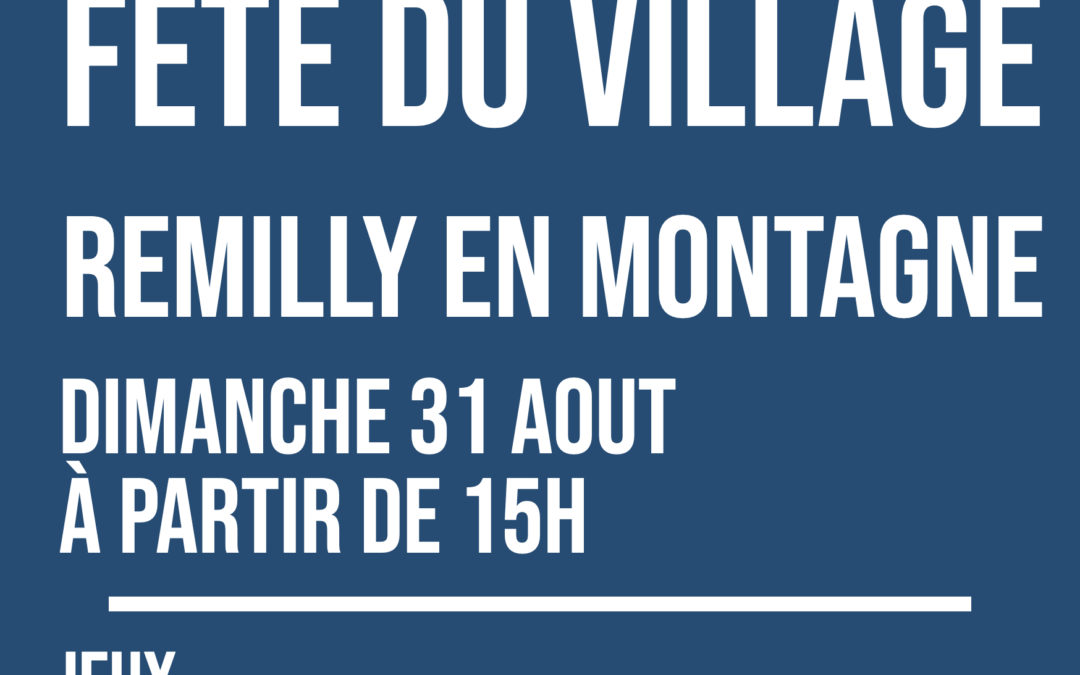 Fête du village samedi 31 août 2024